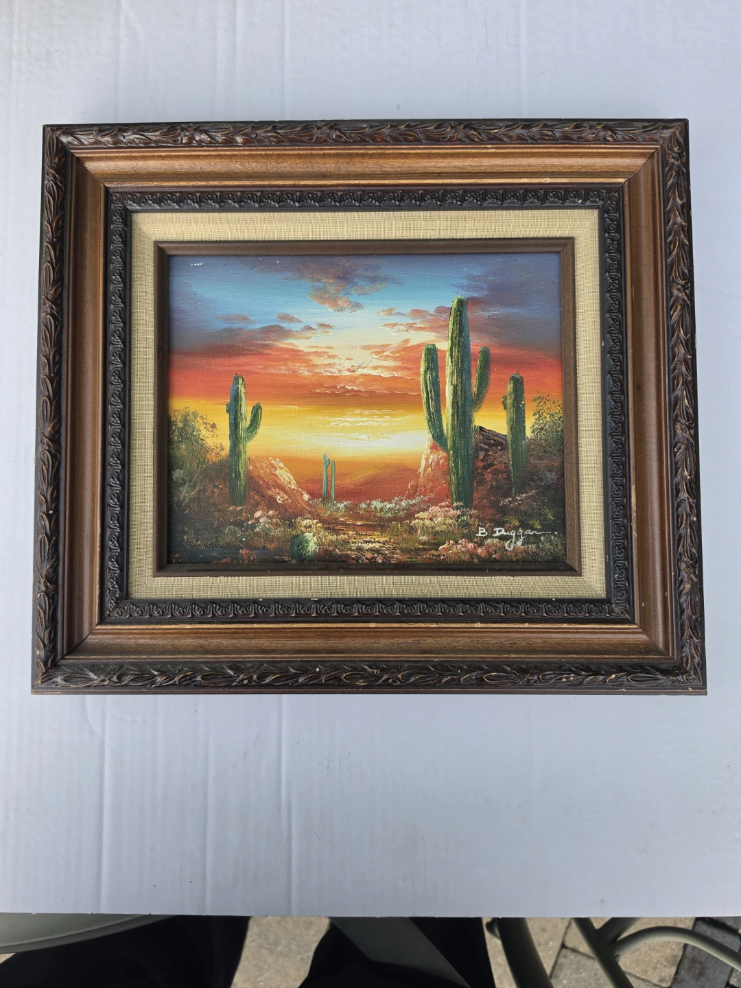 B. Duggan Signed Desert Cactus Painting