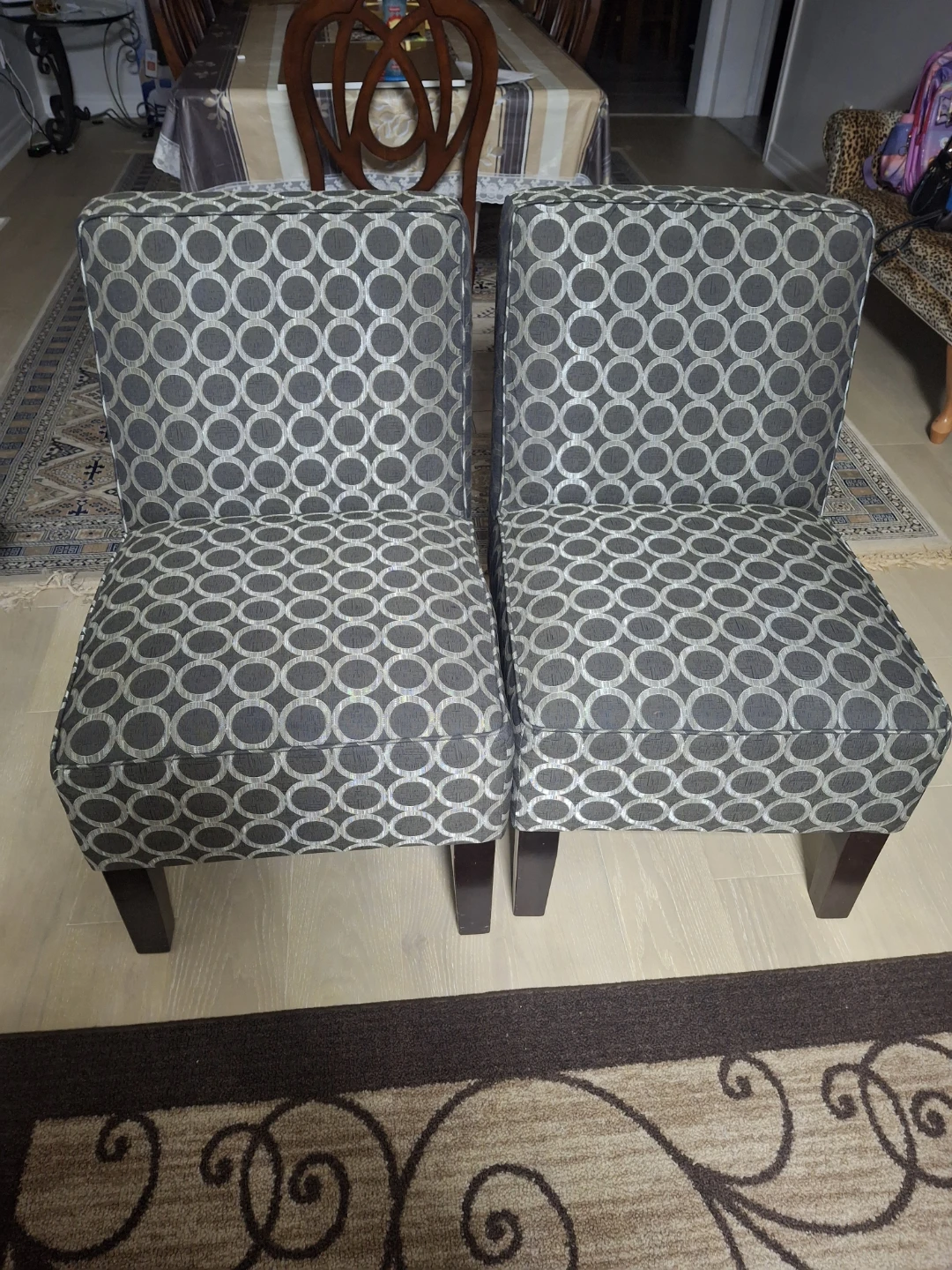 Two Patterned Accent Chairs