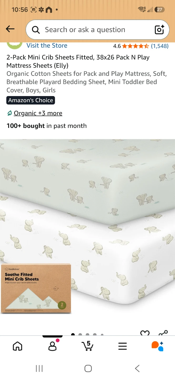 Mini crib & mattress & bedding set - photo 3