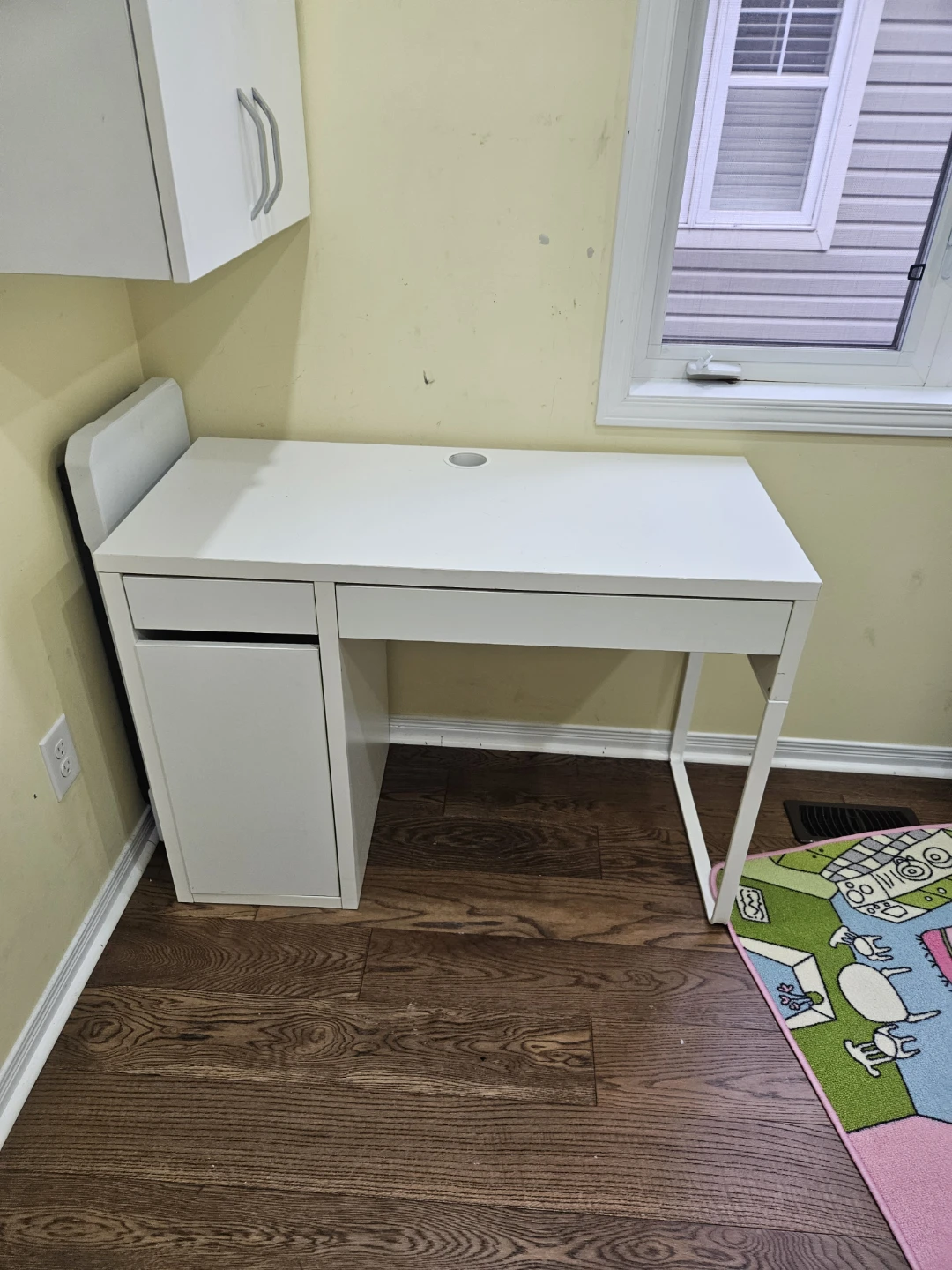 Ikea White desk with storage