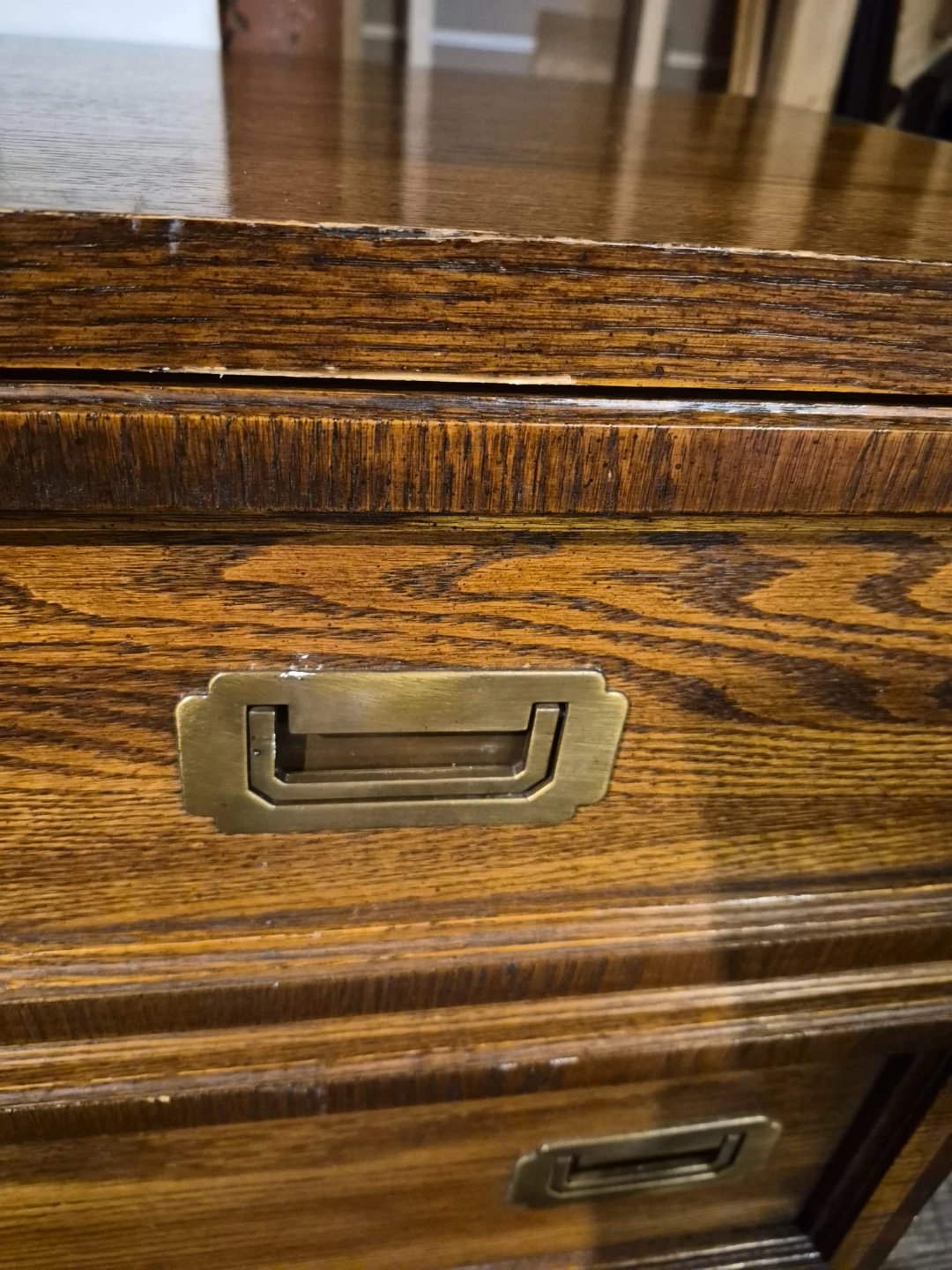 Campaign style dresser and matching nightstands - photo 5