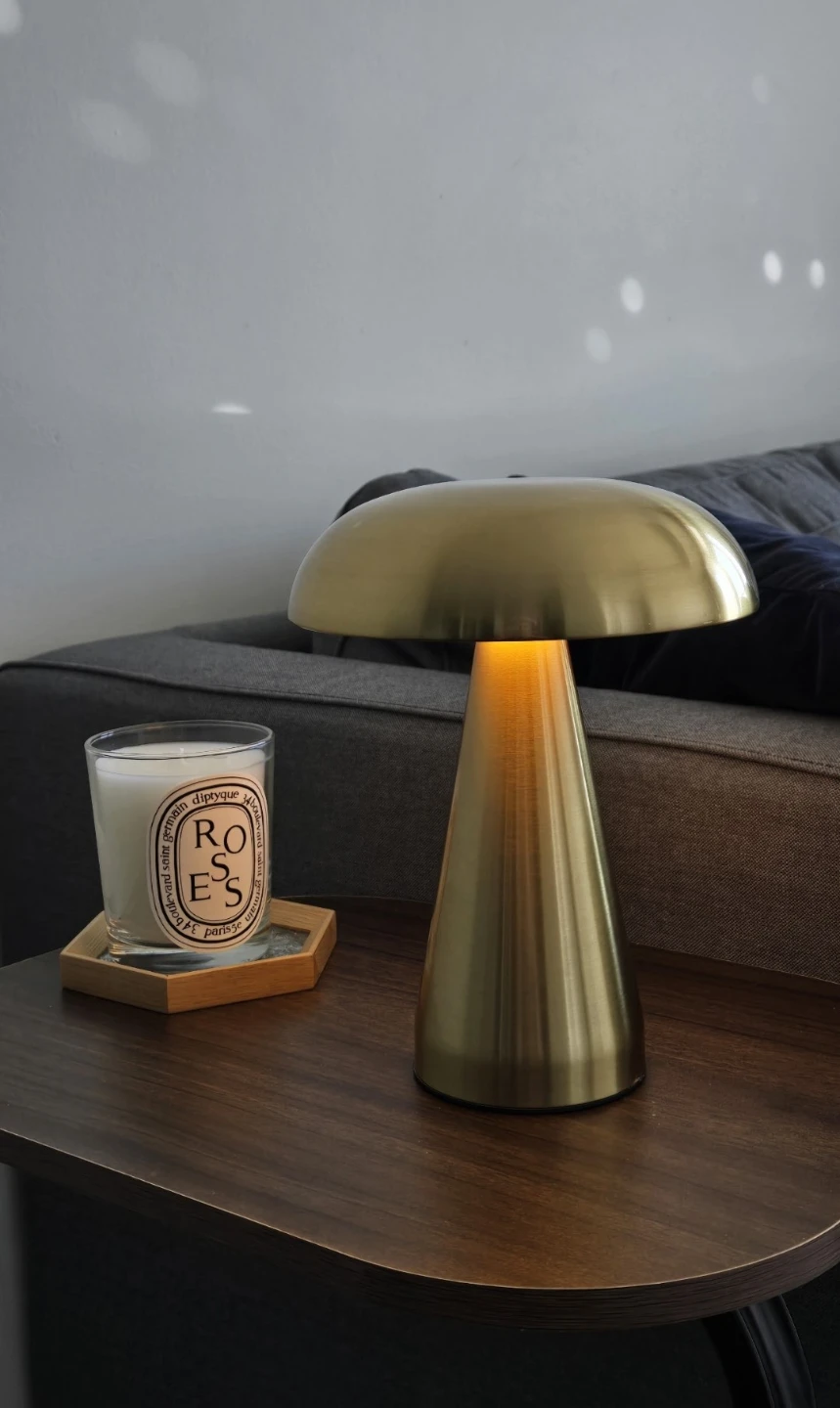 Gold Mushroom Table Lamp Touch Switch - photo 2