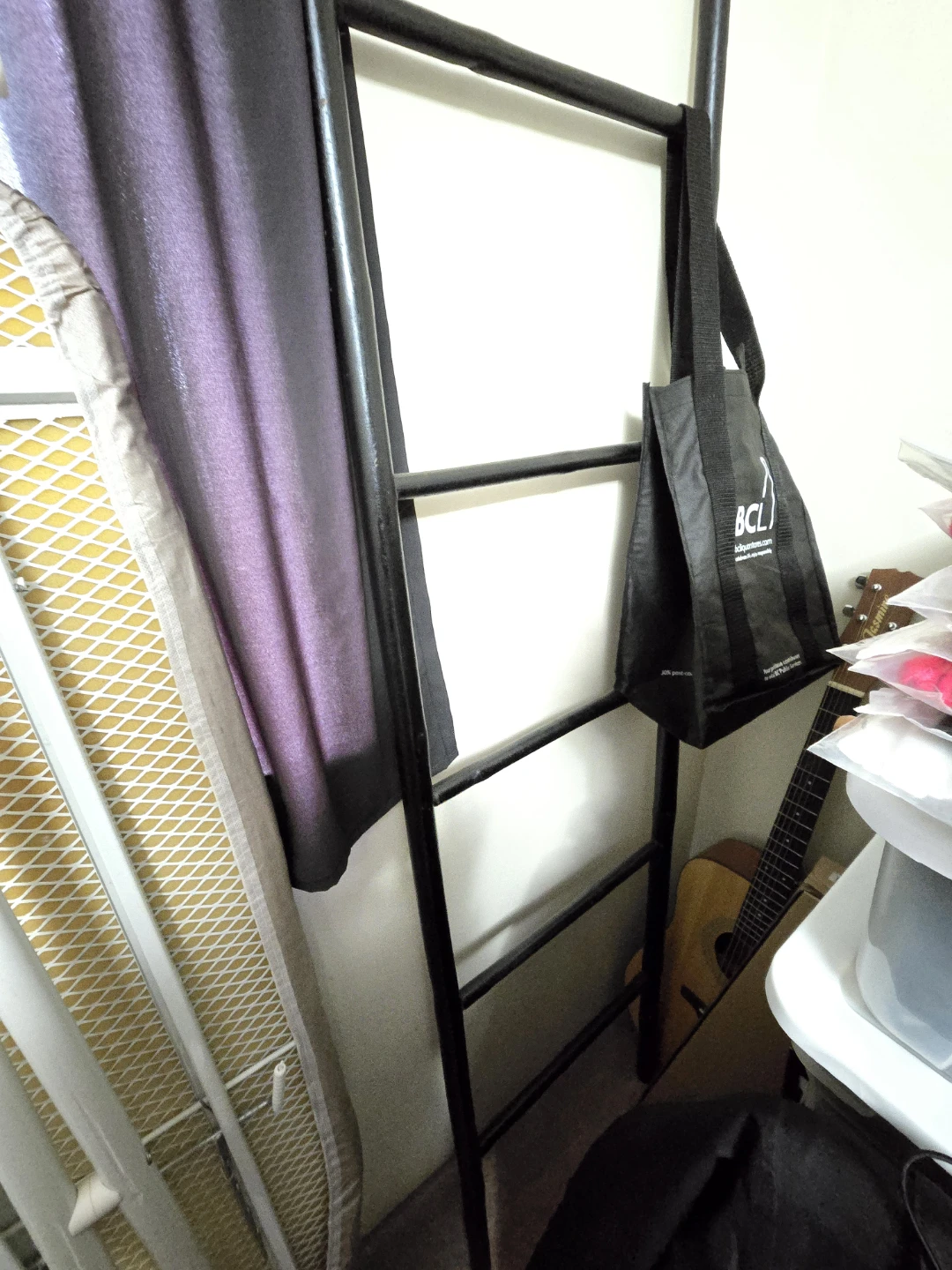 Painted Black bamboo ladder