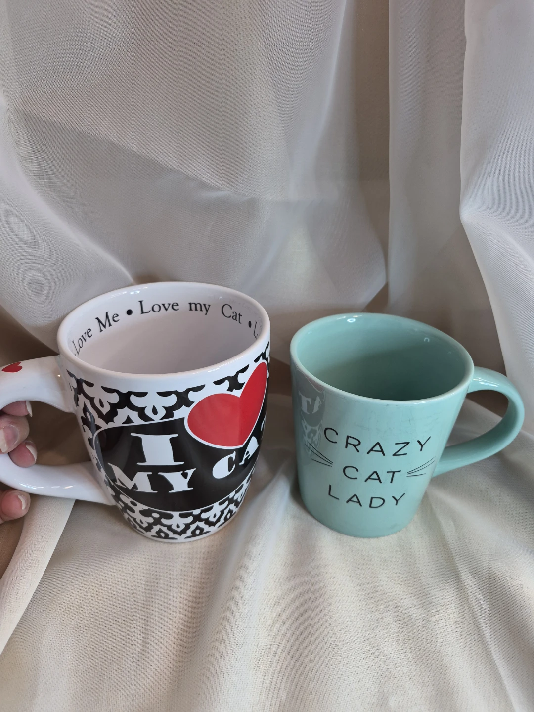 2 Large Ceramic Cat Mugs - photo 3