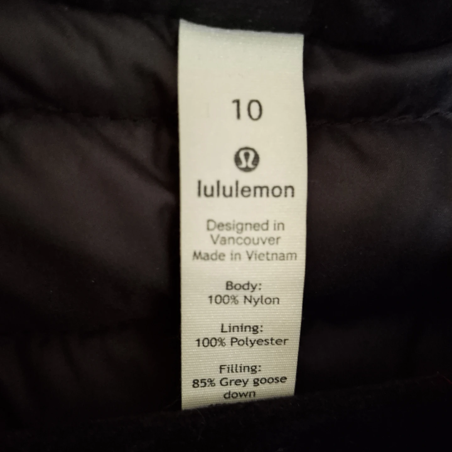 Lululemon Down Vest Black Size 10 - photo 2