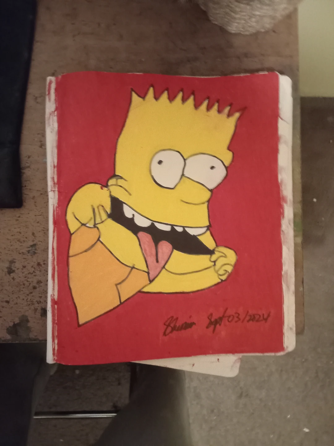 Bart Simpson Drawing by Custom Artist Sherwin
