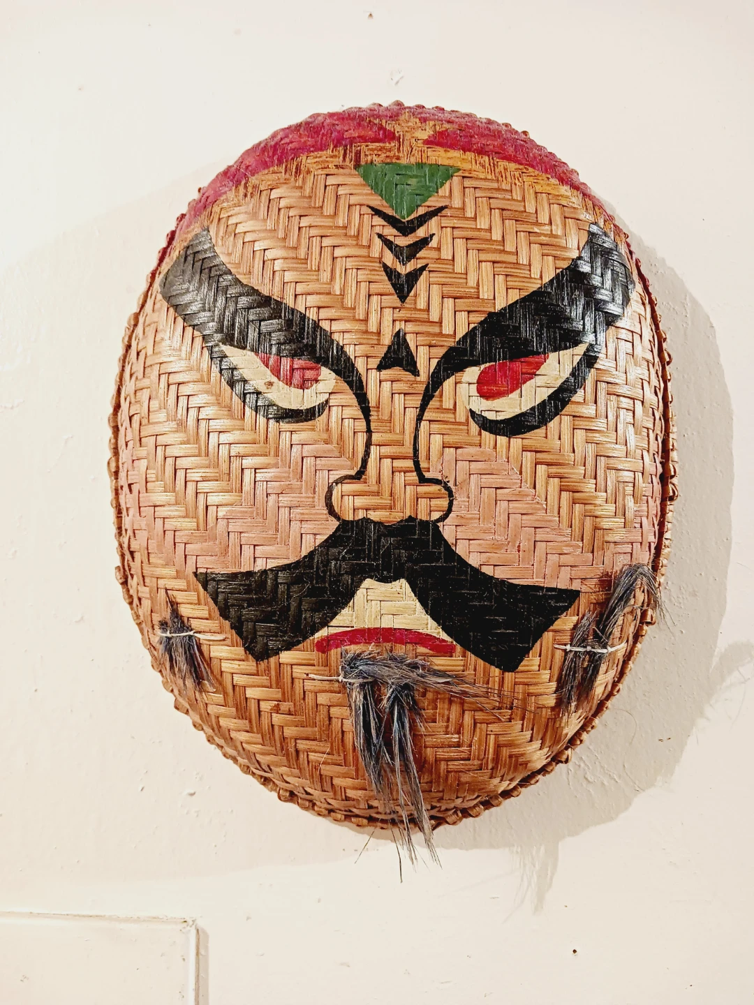 Beautiful Asian Woven Bamboo Decorative Mask - photo 3