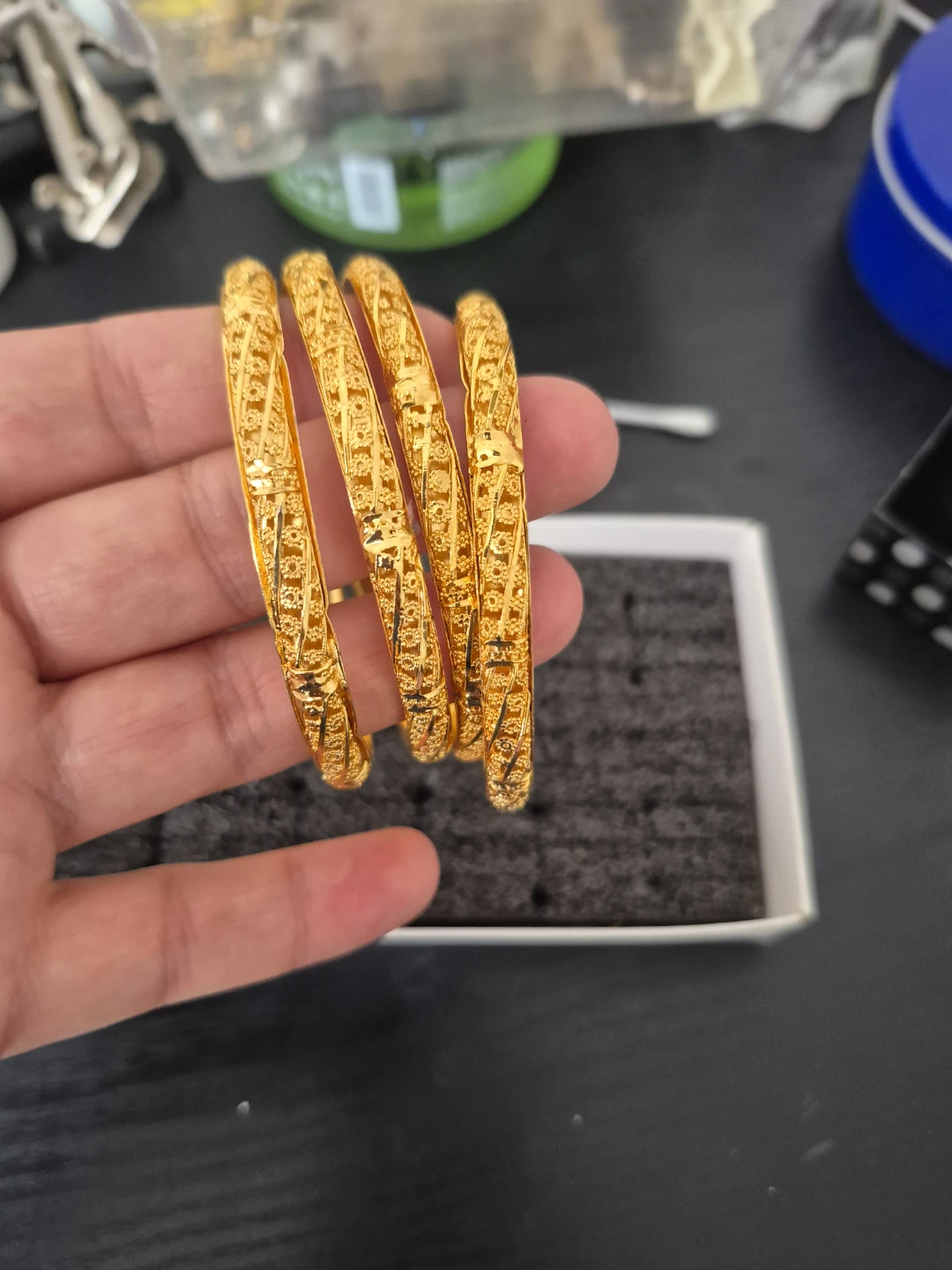Set of 4 Gold-Tone Bangles - photo 2