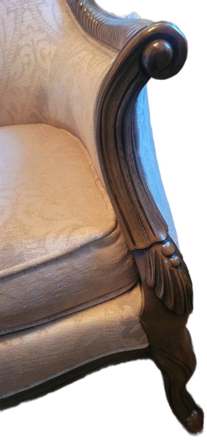 Bombay Company Beige Vintage Wingback Accent Chair - photo 3