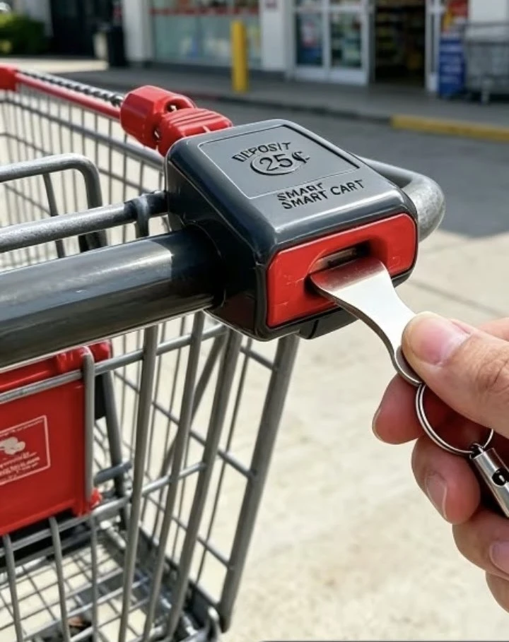 Grocery Cart Coin Token Keyring