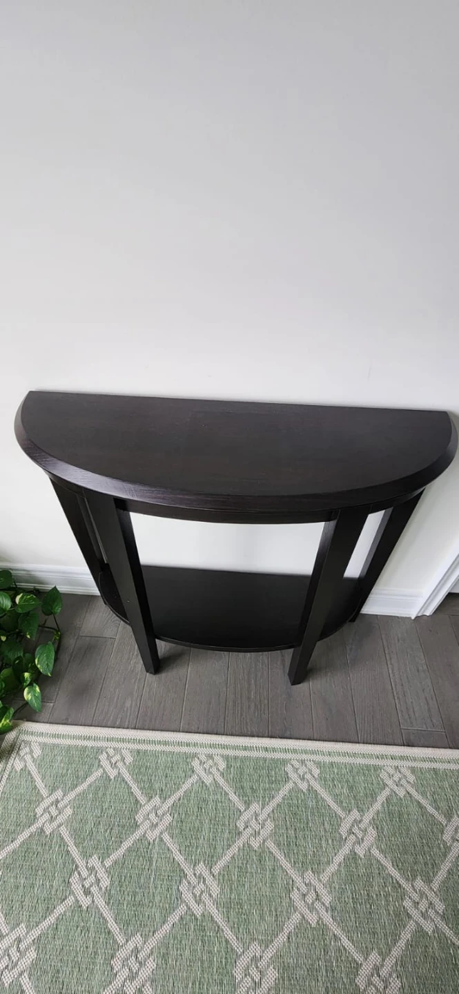 Dark Wood Console Table with Shelf