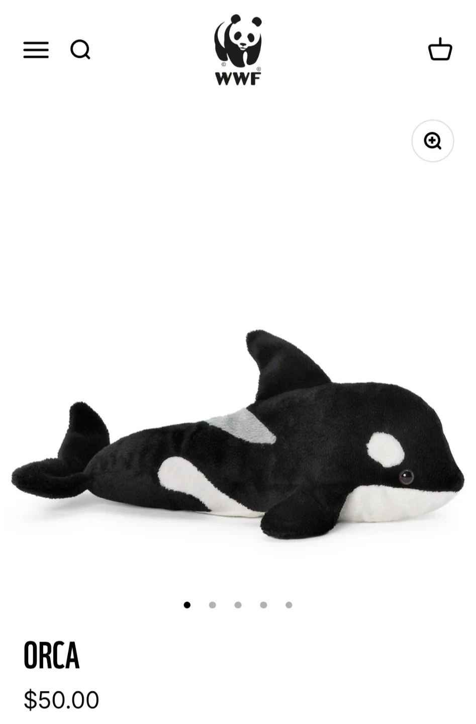 WWF Plush Orca Stuffed Animal
