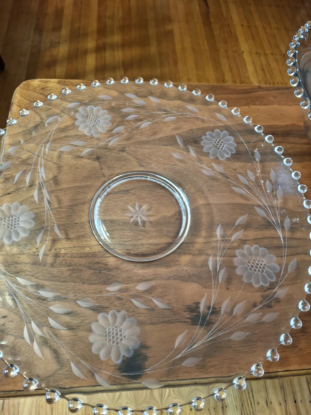 Vintage  Cornflower Candlewick Imperial Bowl and Platter Set - photo 3
