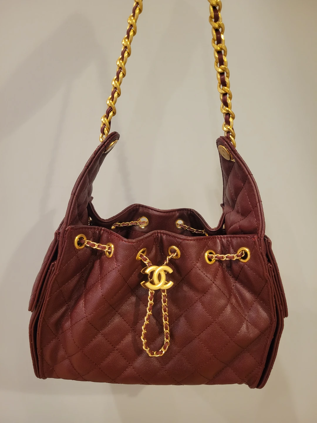 Chanel Quilted Burgundy Caviar 25 Bag
