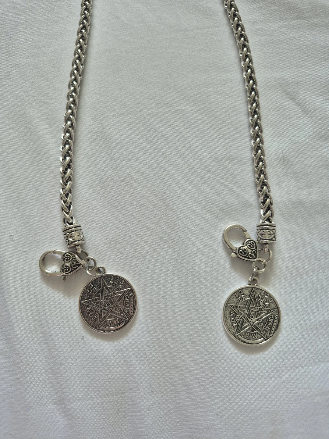 Silver-tone Tetragrammaton bracelet chain set - photo 3