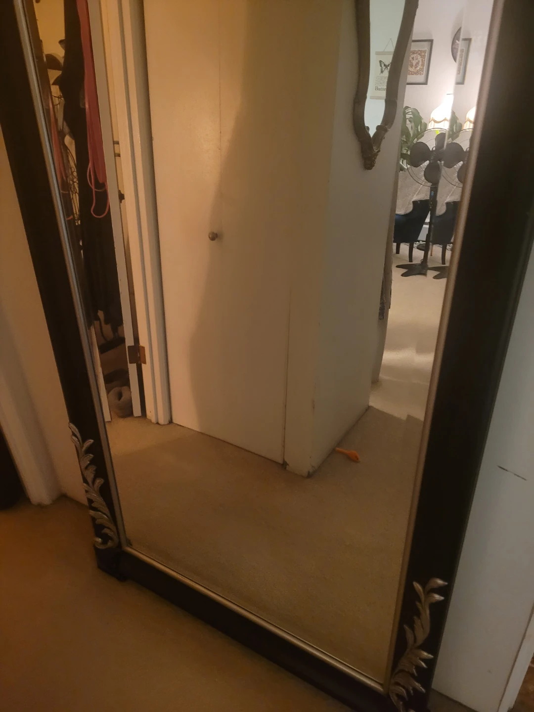 Full length black and silver accent floor mirror - photo 4