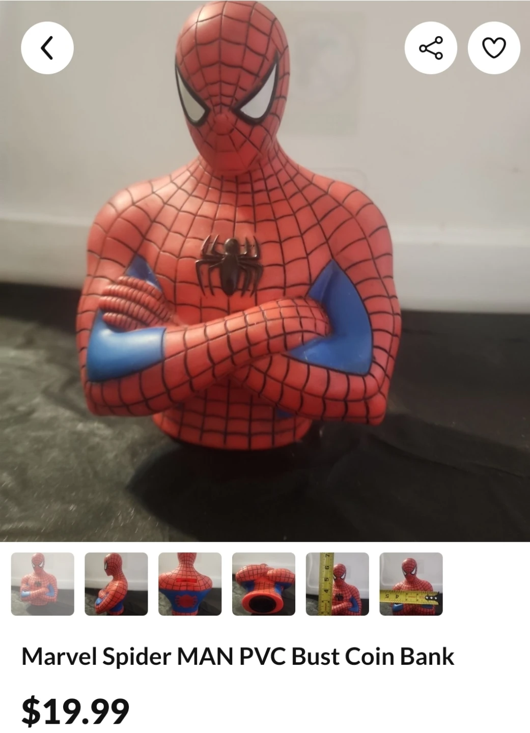 Marvel Spider-Man PVC Bust Coin Bank