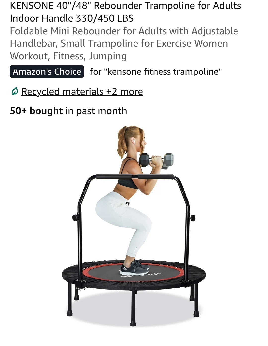KENSONE Foldable Mini Rebounder Trampoline