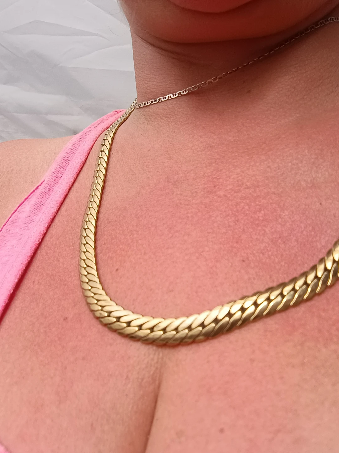 Gold-tone braided chain necklace - photo 2