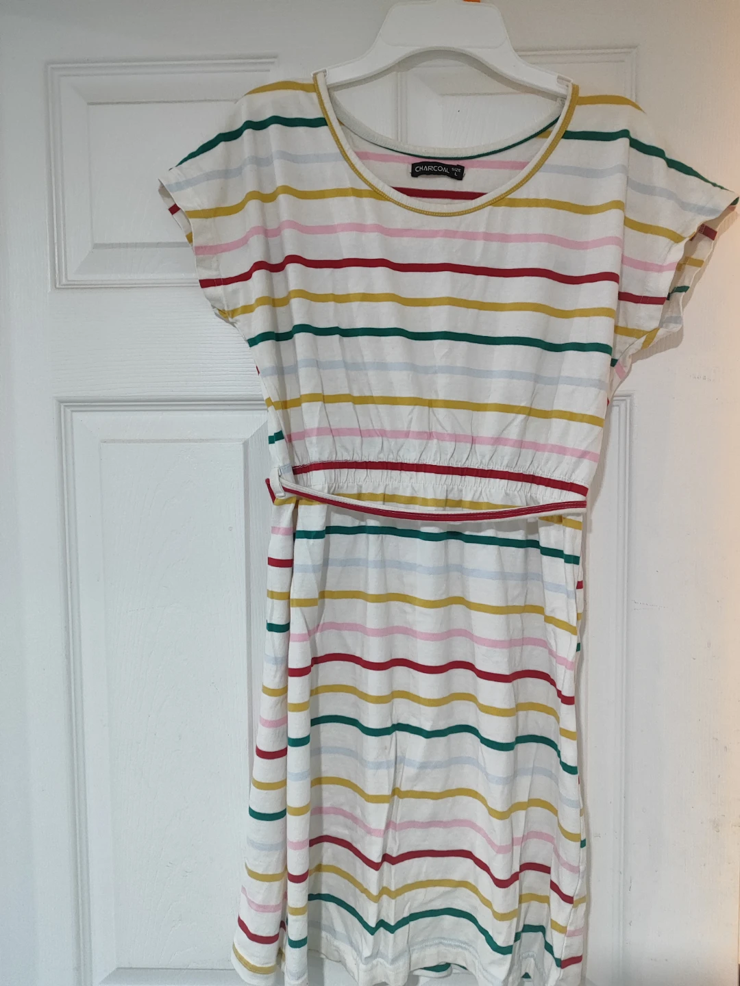 Charcoal Striped Dress Size M