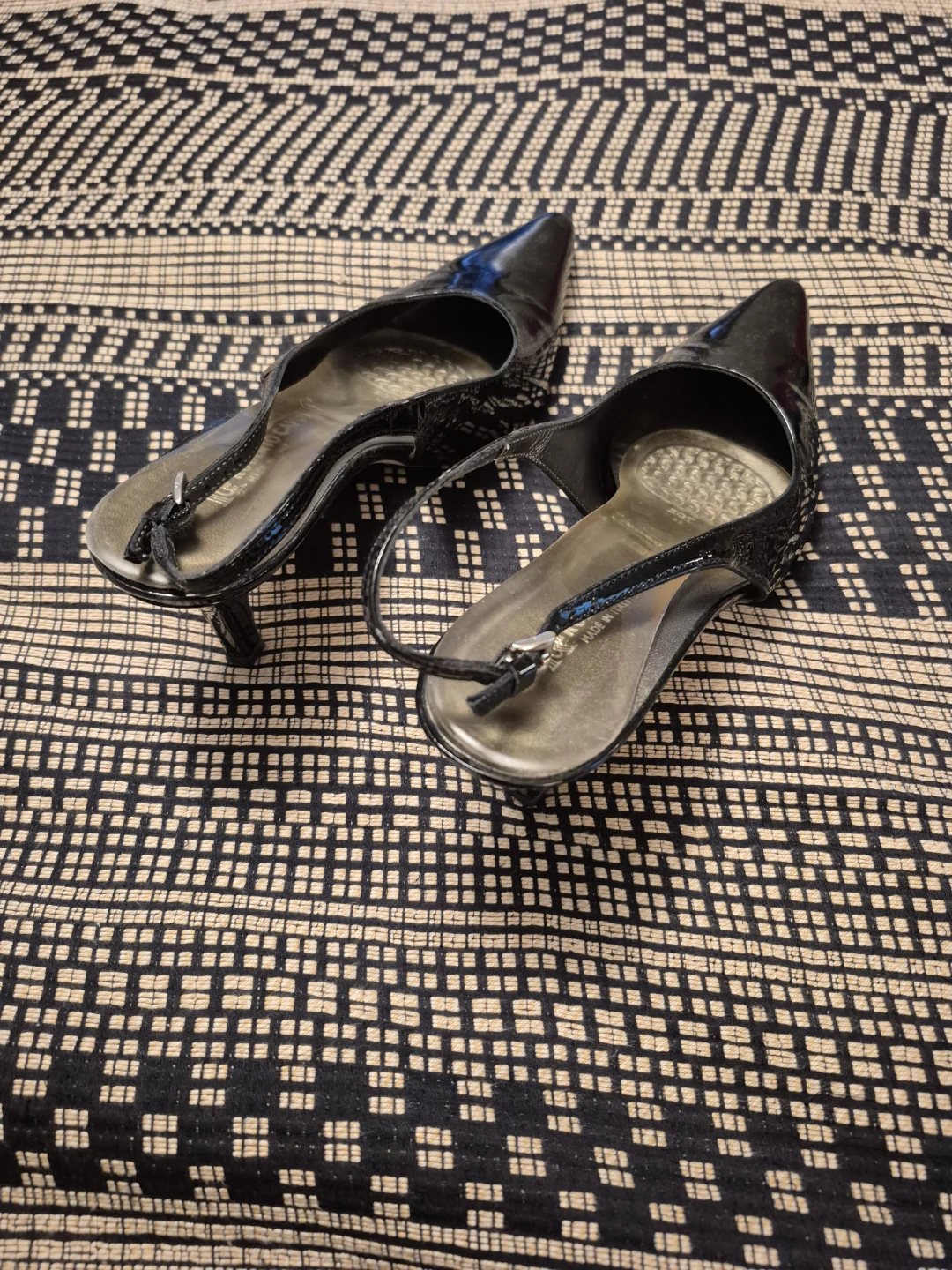 Vince Camuto Black Patent Slingback Heels