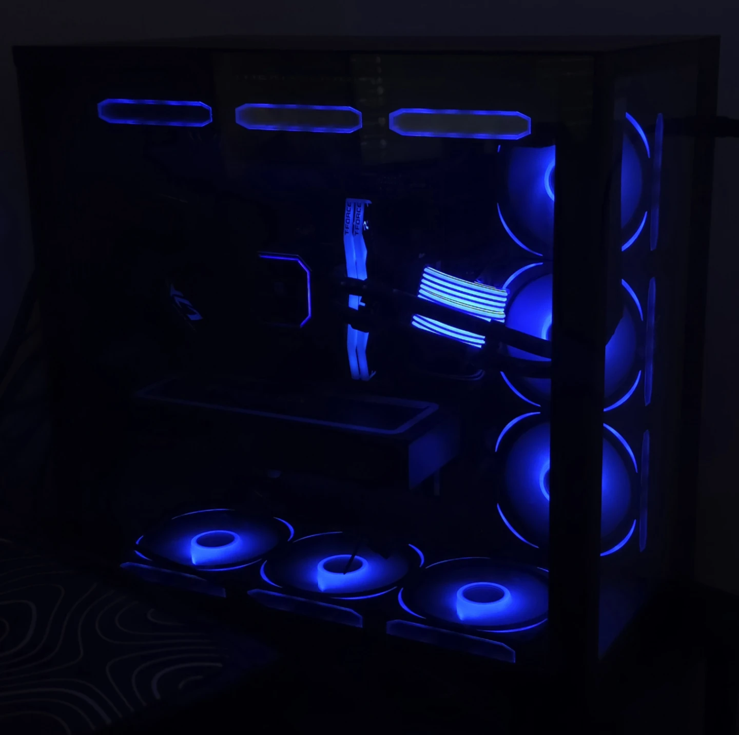 Custom Gaming PC with Blue RGB Lighting