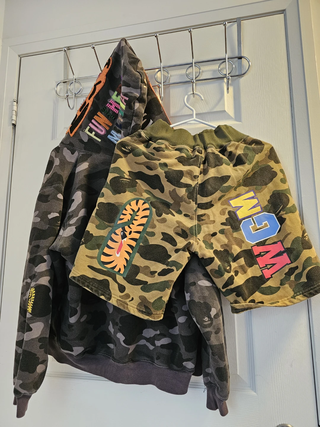 BAPE Shark Camo Shorts and Hoodie Set