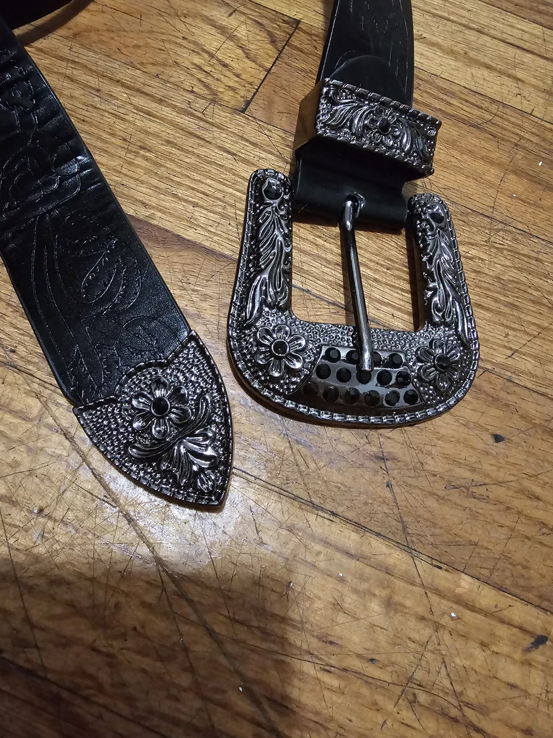 Black Western-style belt - photo 3