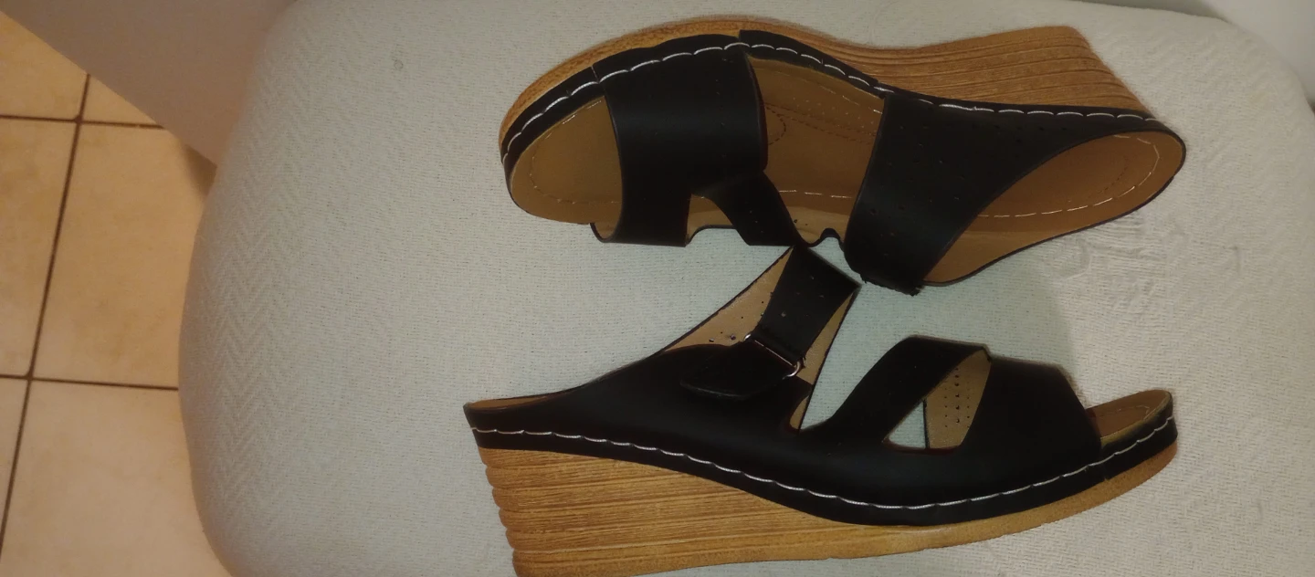 Black Women's Wedge Sandals