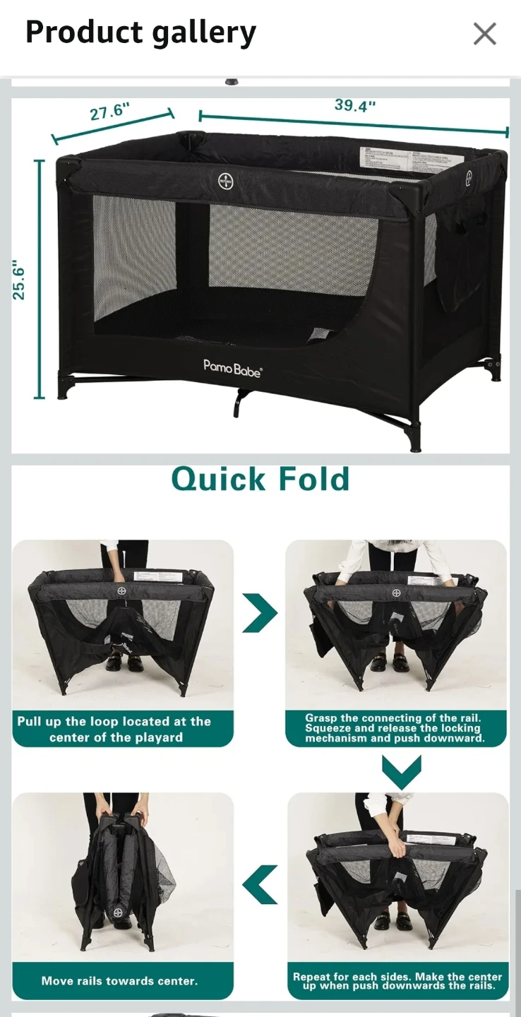 Pamo Babe Portable Crib Baby Playpen - photo 5