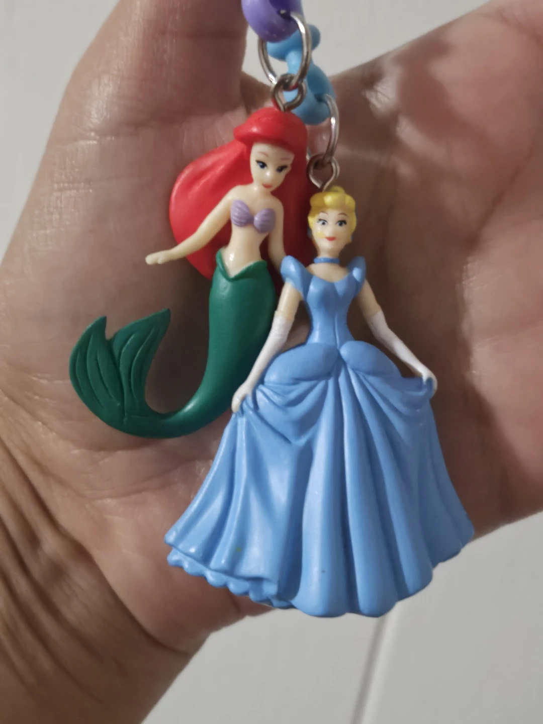 Disney Double Charm Keychain Princess Ariel & Cinderella