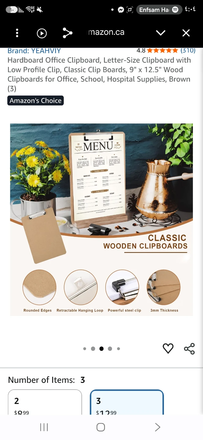 YEAHVIY Hardboard Clipboards, Set of 6 - photo 3
