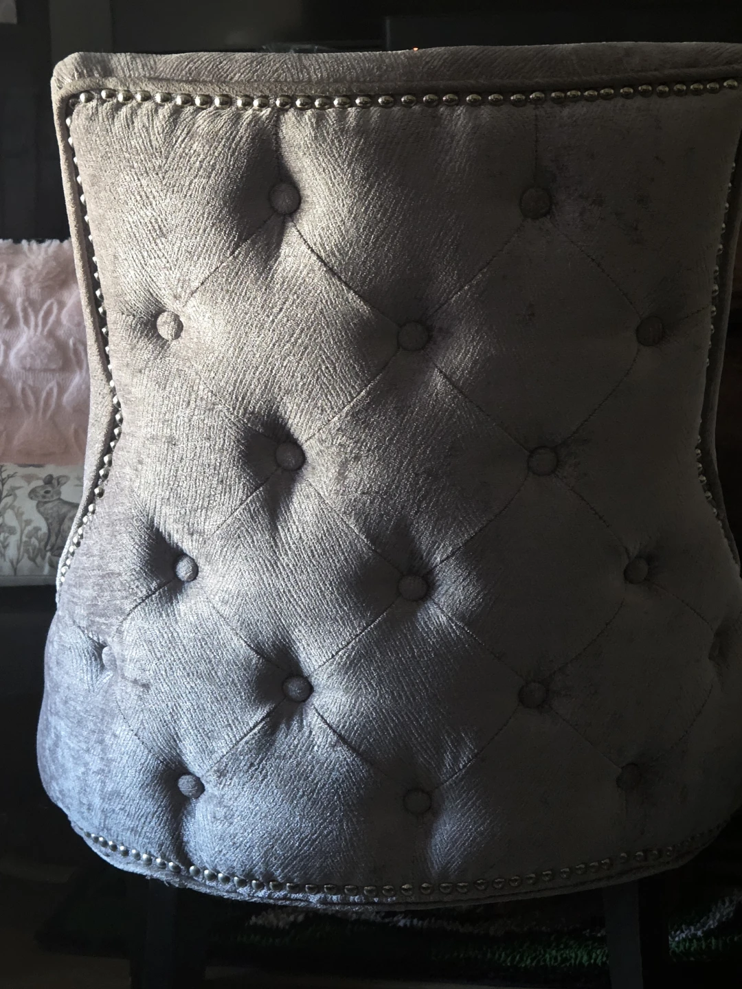 Set of 2 Grey Tufted Accent Chairs - photo 5