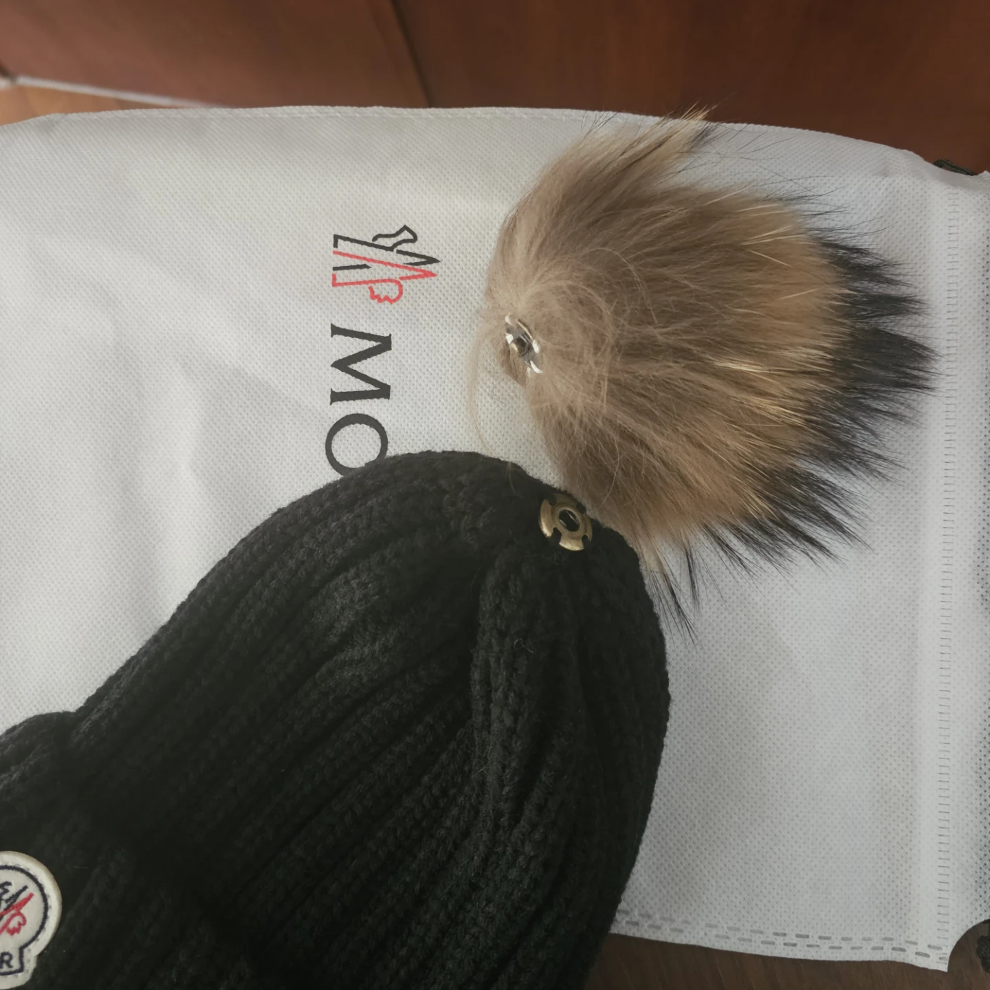 Moncler Wool Beanie with Fur Pom-Pom - photo 2