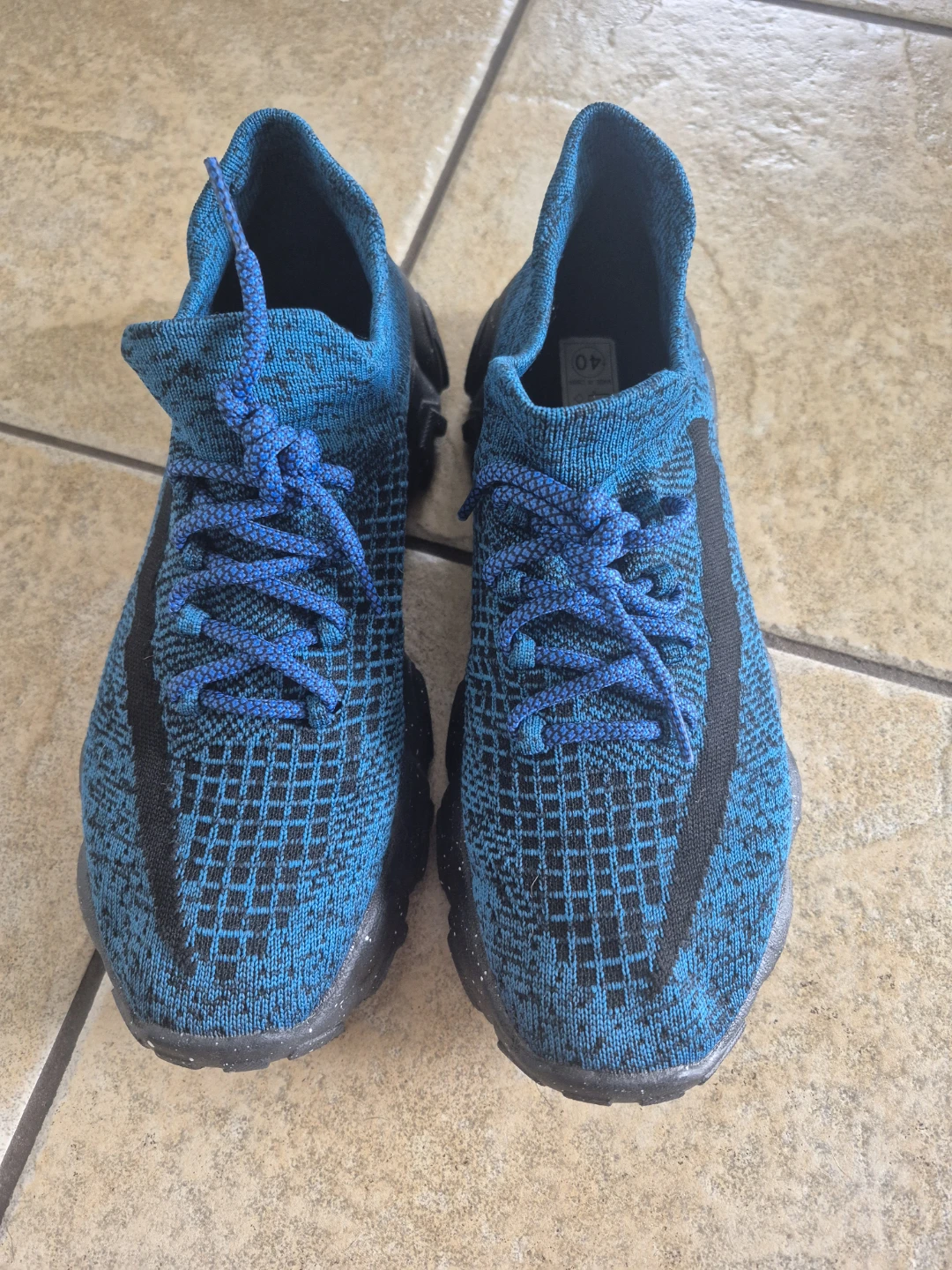 Blue and black knit sneakers Men Shoes