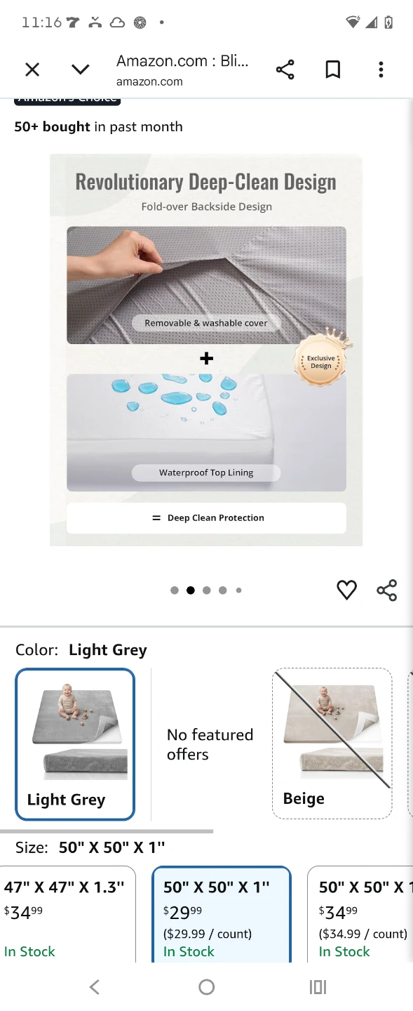 Blissful Diary Ultra Soft Baby Play Mat, 50x50 Floor Mat - photo 2