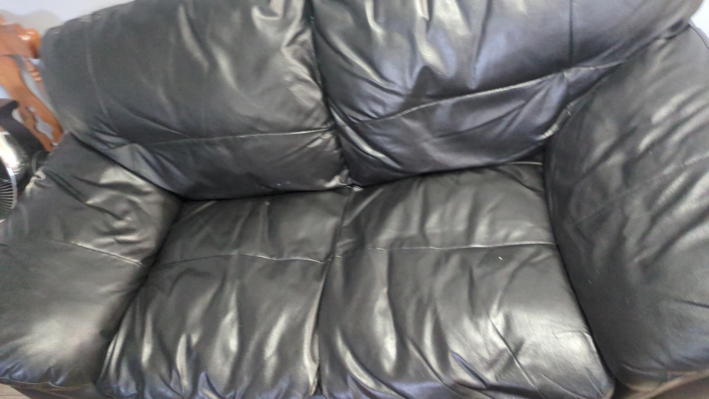 Black Leather Sofa - photo 2