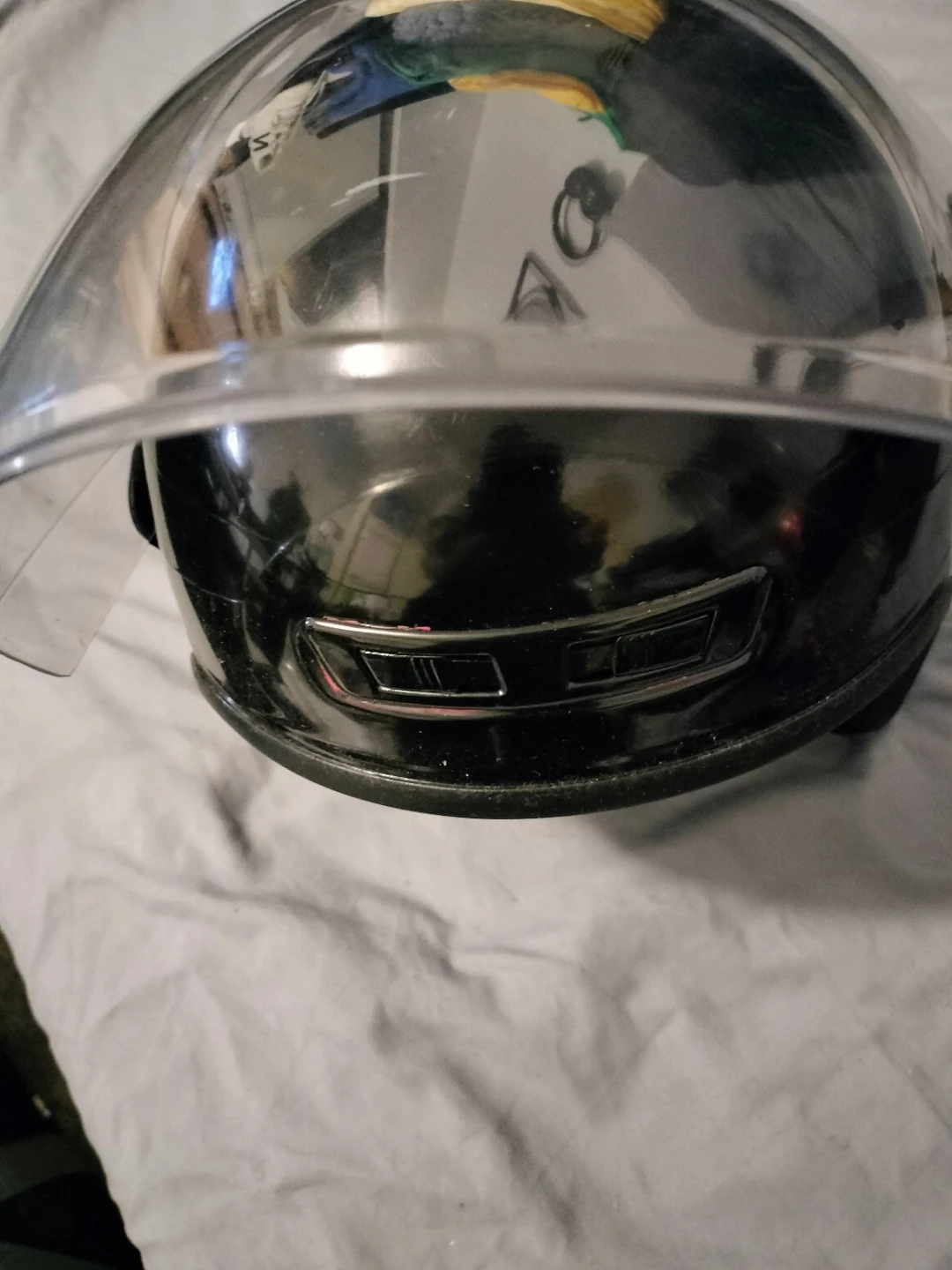 Black Motorcycle Helmet with Clear Visor - photo 2