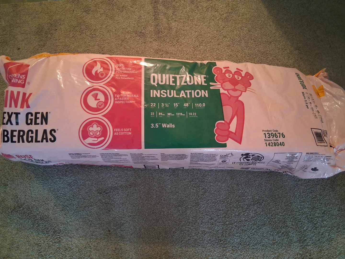 Owens Corning QuietZone Insulation 15 inch x 48 inch