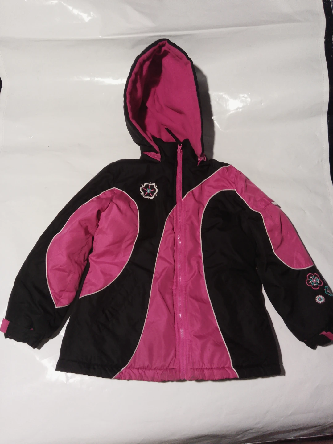 Rothschild Girls Winter Jacket Black and Pink size L 6x