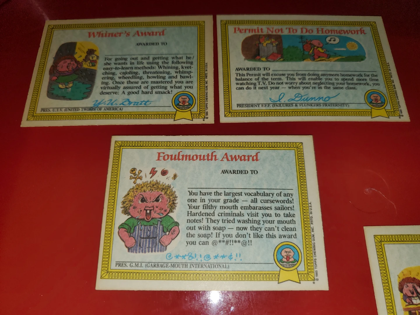 ($10 each) Vintage 1985 Garbage Pail Kids Trading Cards - photo 2