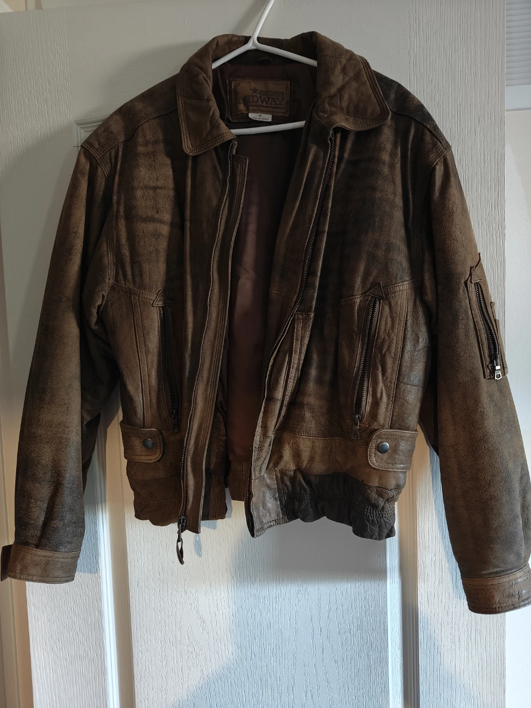 Midway Vintage Brown Leather Jacket - photo 3