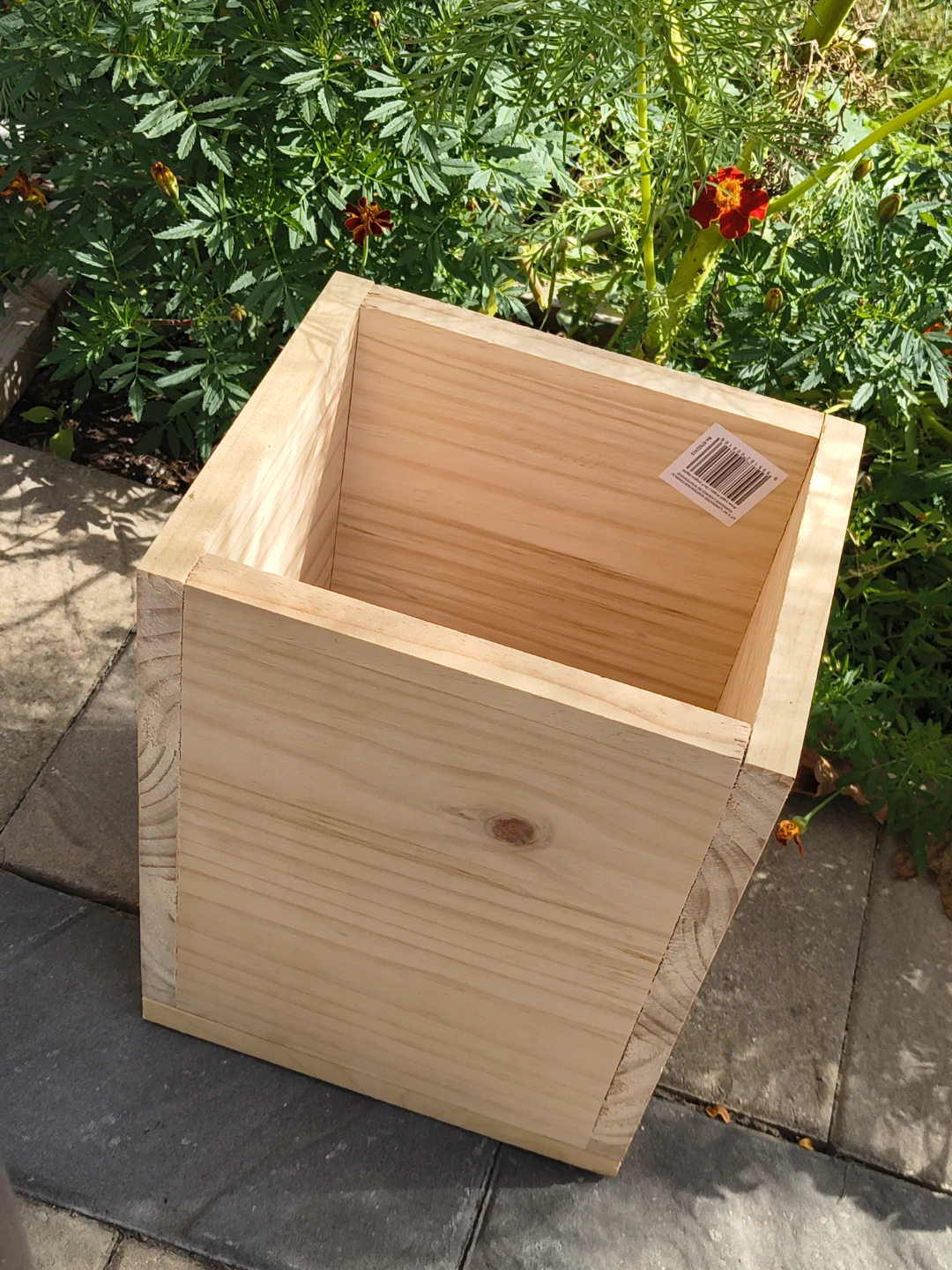Unfinished Pine Wood Planter Box