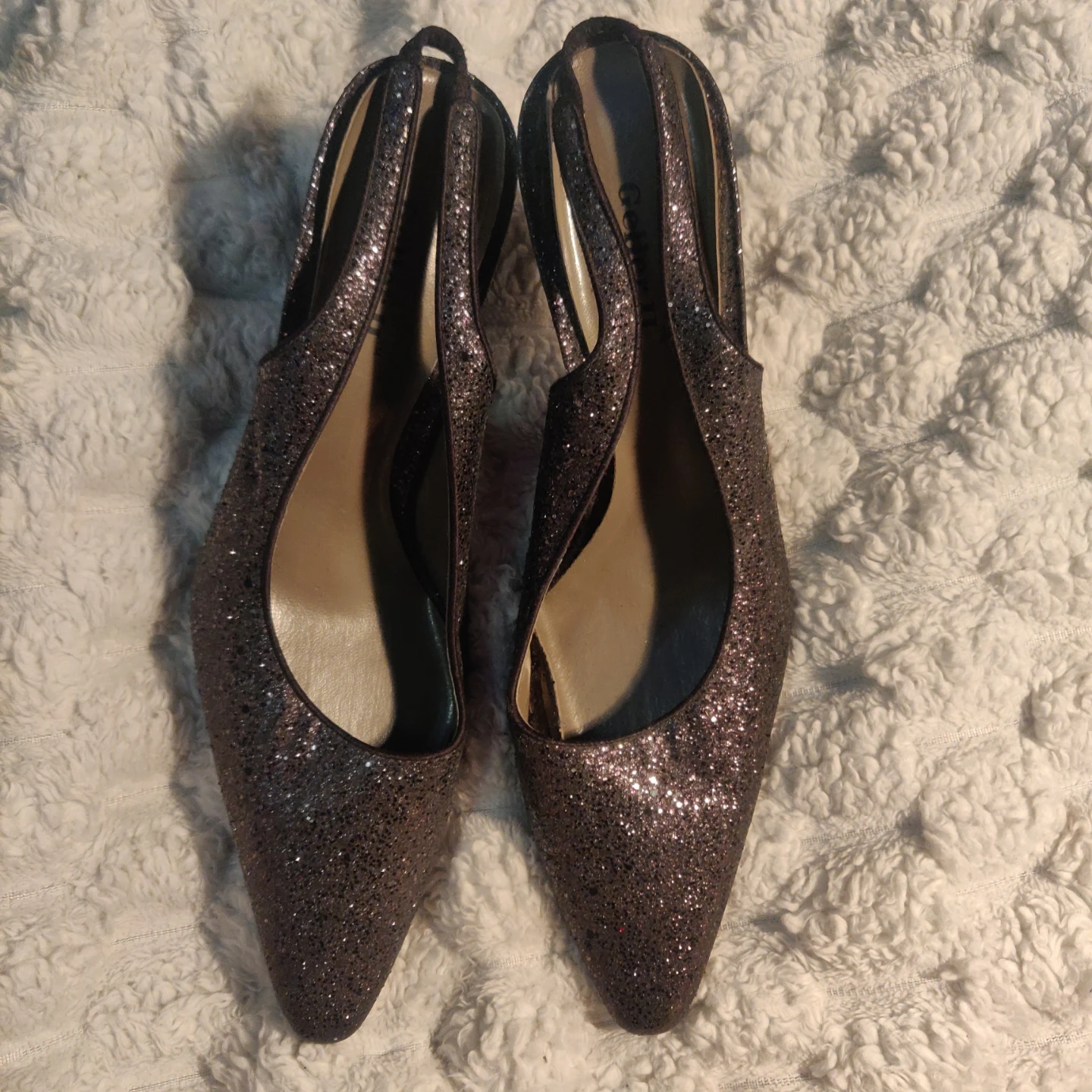 Geller II Glitter Slingback Heels