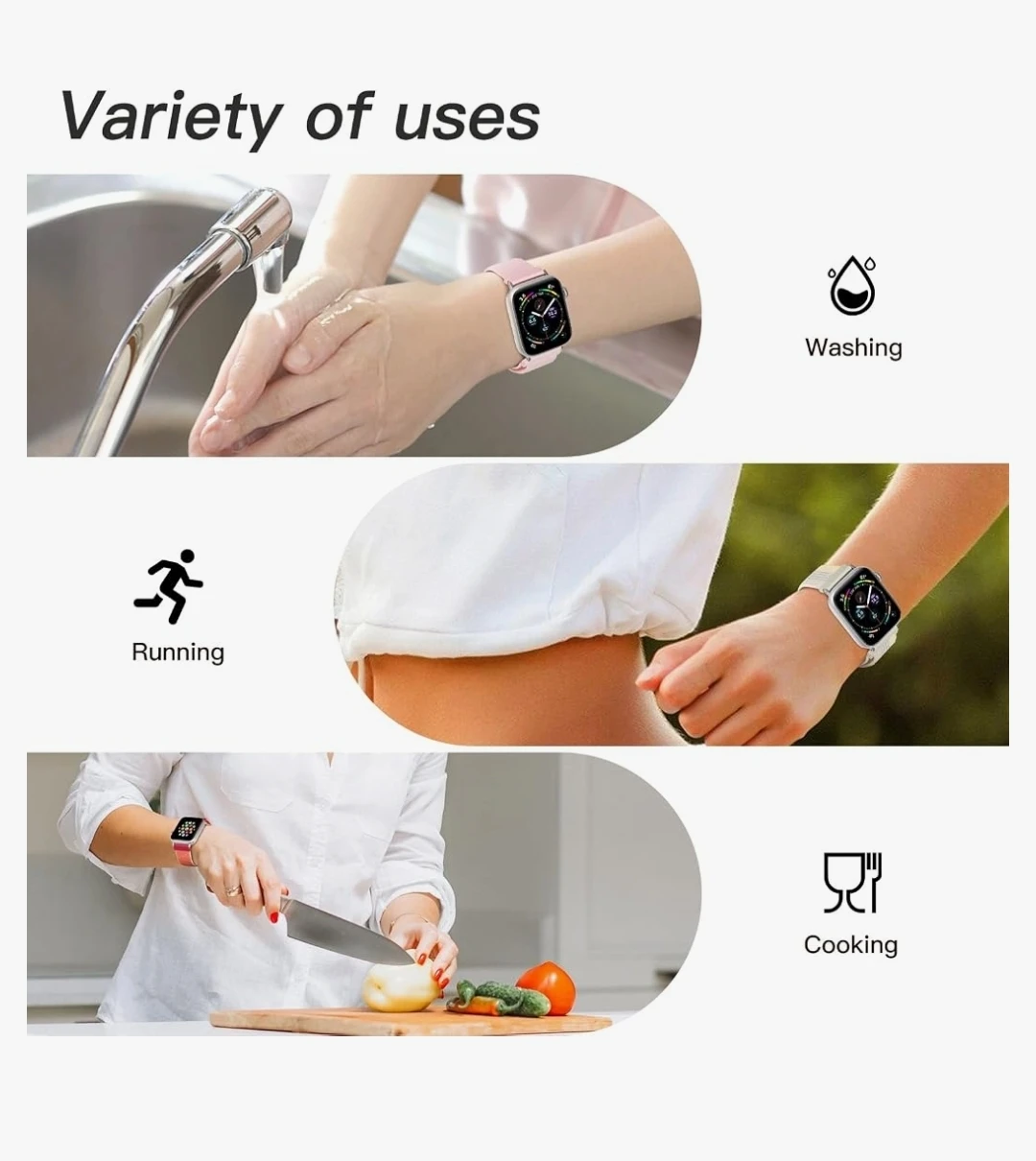 6 Pack Nylon Sport Bands for Apple Watch - 42/44/45/49mm - photo 5