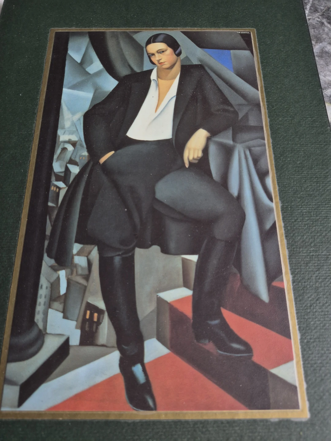 Mounted replication of Tamara de Lampicka paInting