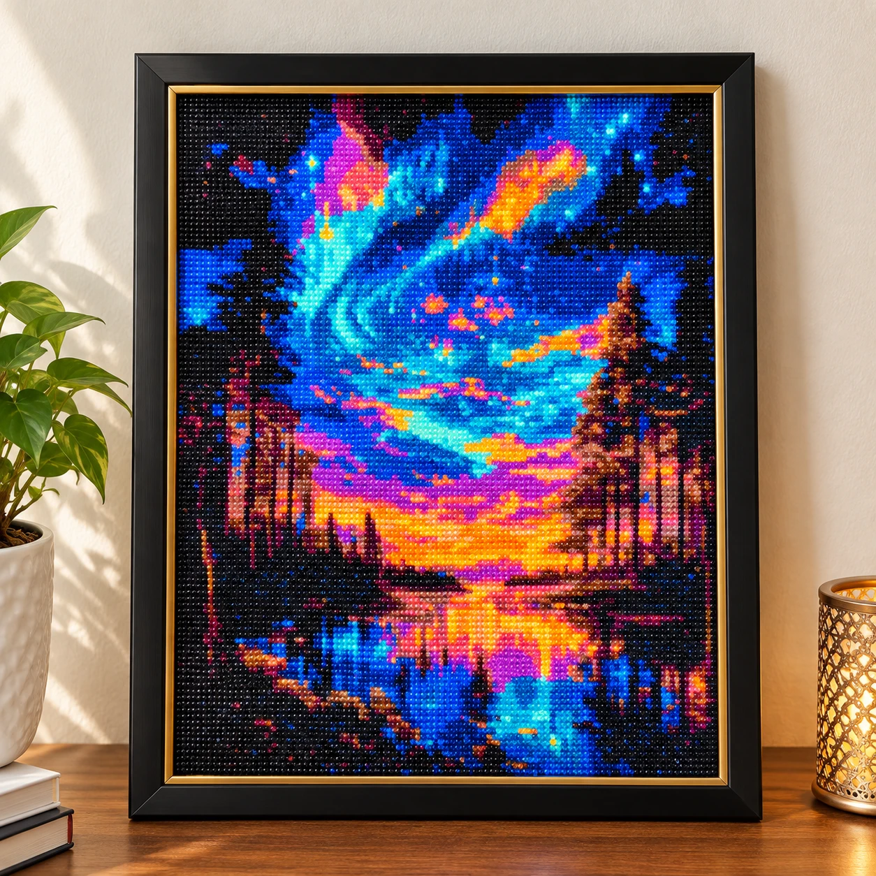 Framed Aurora Borealis Diamond Painting