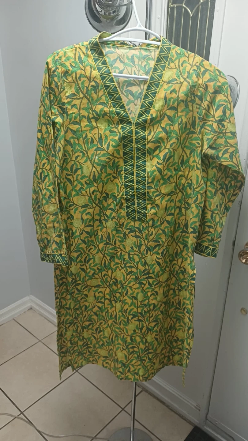 Zellbury Women's Yellow and Green Kurti - Size S