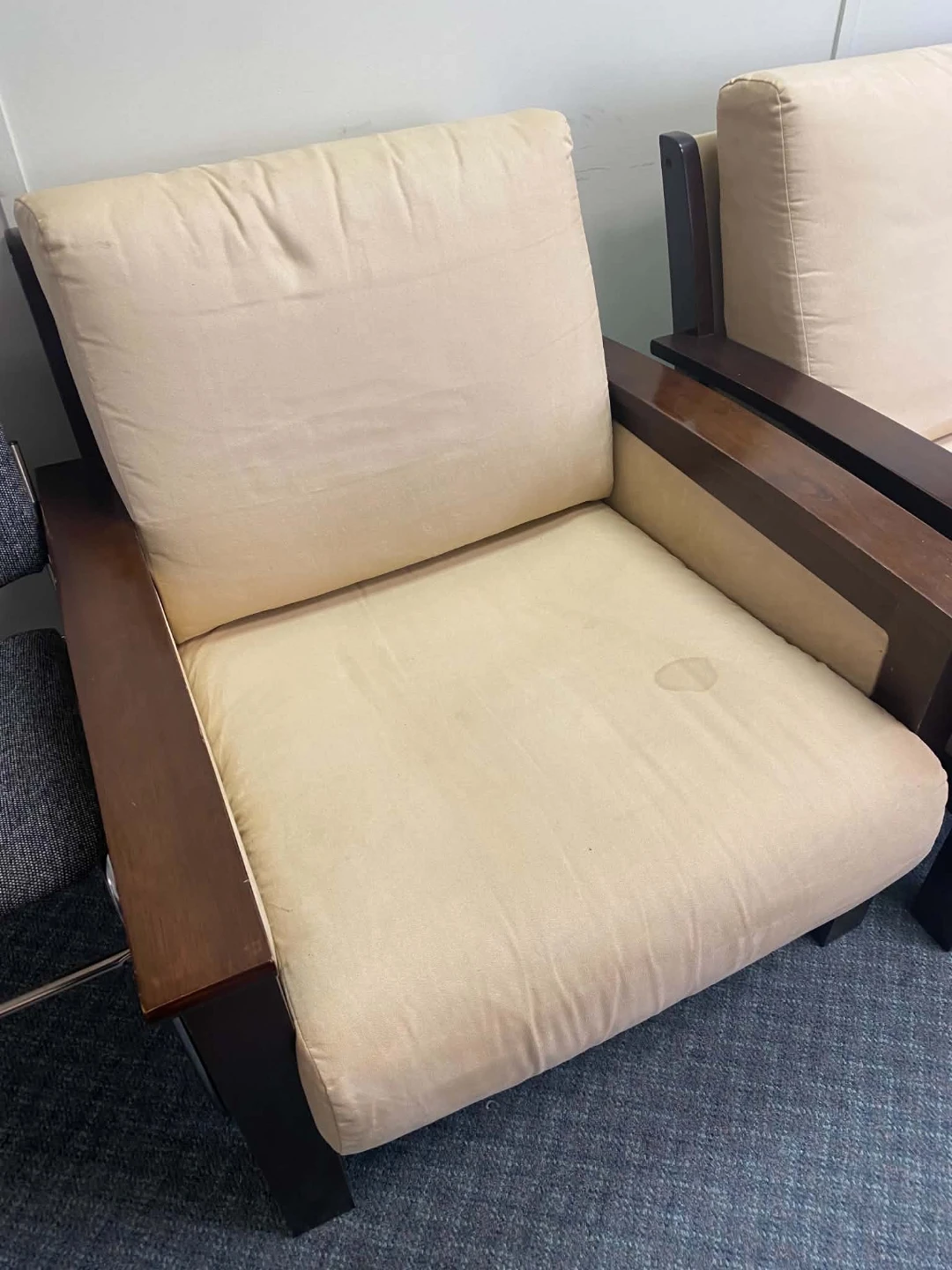 *** FREE ***.  Couch & Armchair with Wooden Frame - photo 3