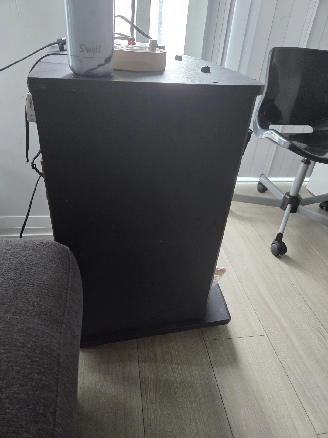 Black rolling bedside table or storage cart - photo 5